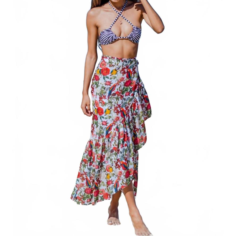 NEW LIA SAHARA wrapover skirt in tropical romance